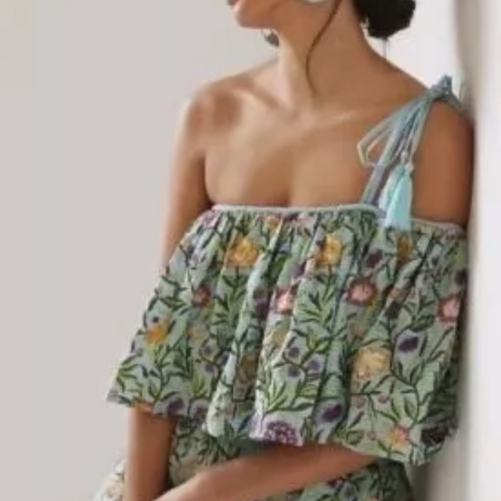 Anthropologie Floral Embroidered Romper - M